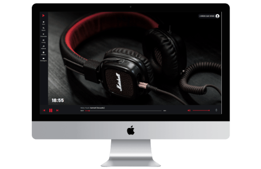 Player da Rádio Varejo em um Desktop